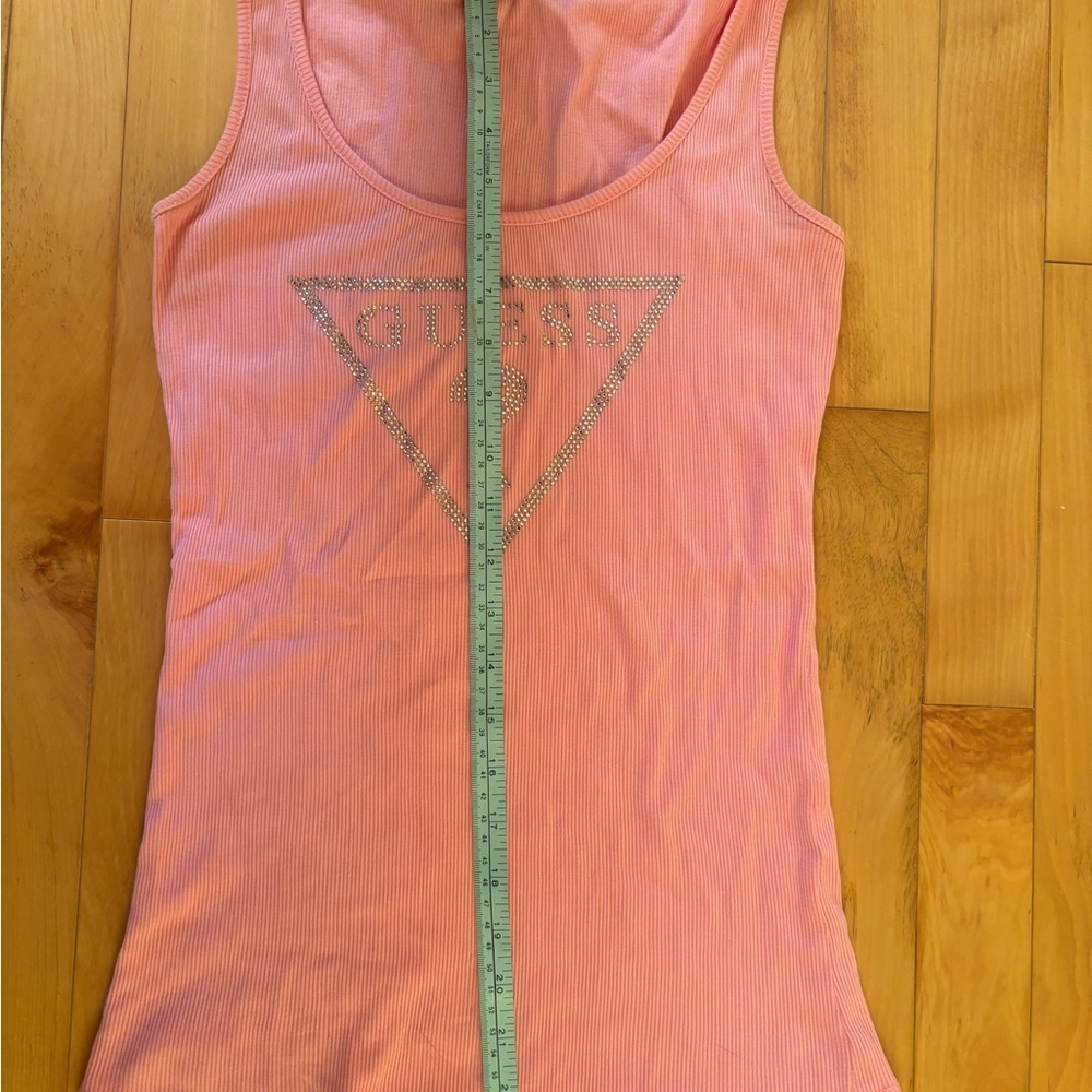 Guess Light Pink Tank Top with Bedazzled Logo - Picture 5 of 5